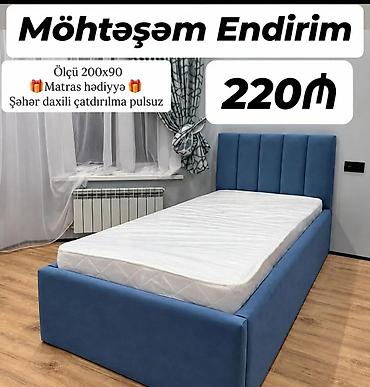 Çarpayılar: Tək nəfərlik yumşaq üzlü çarpayı – müasir dizayn, rahat başlıq və — 2
