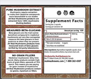 Витамины и БАДы: США Экстракт Ежовник гребенчатый он же Львиная грива капсулы Чистый — 5