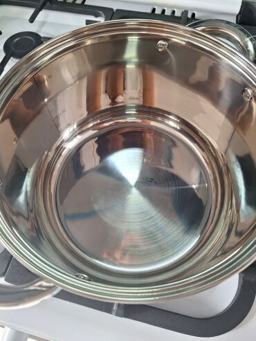 Кастрюли: Набор 3 шт. Нержавеющая сталь 18/10 Дно очень толстое. Крышка из at lalafo.kg — 6 Кастрюли: Набор 3 шт. Нержавеющая сталь 18/10 Дно очень толстое. Крышка из — 6