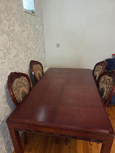 куплю мебель б у: Klassik üslubda yemək otağı dəsti - Material: təbii ağac karkas, tünd — 2