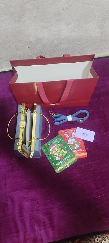 Клатчи: Мини-сумка-клатч с украшенной рамкой - Цвет: серо-голубой - Формат — 11