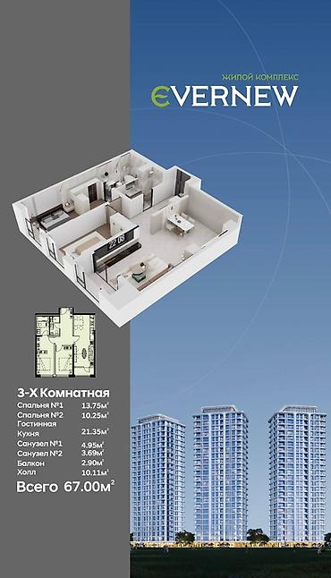 Новостройки от застройщика: Строится, Элитка, 3 комнаты, 87 м² — 7