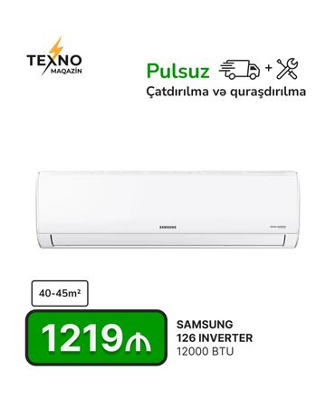 Kondisionerlər: Kondisioner Samsung, 40-45 kv. m, Split sistem, Kredit yoxdur, Pulsuz quraşdırılma