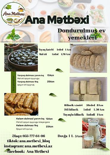 Reklam, çap: Ev yemeklerinin satışı🍃 her biri dondurulmuş halda sifarişler 1gün — 1