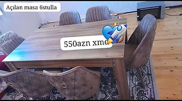 taxt dəsti 50 m: Qonaq otağı üçün, Yeni, 6 stul — 1