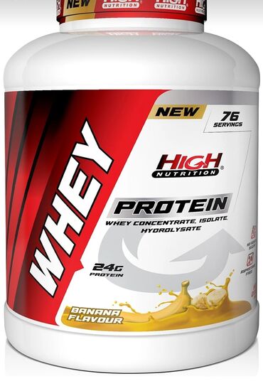 protein qiymetleri: "High Nutrition" Protein tozu banan aromali 2280gr 76 servings