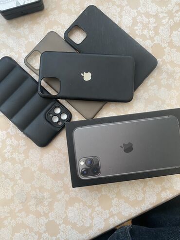 iphone azerbaijan: IPhone 11 Pro Max, 64 GB, Matte Midnight Green, Barmaq izi, Face ID