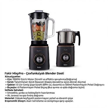 Məhsul №1617 — Fakir MixyPro, 1000 Vt Kateqoriya: Blenderlər Brend