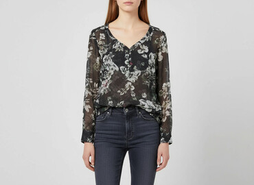 czerwona bluzki z krótkim rękawem: Street One, Women's blouse, size 2XS