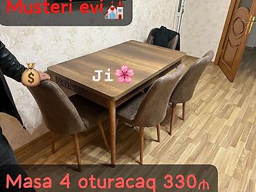 plasmas stol stullar: Mətbəx üçün, Yeni, Açılmayan, Dördbucaq masa, 4 stul — 1