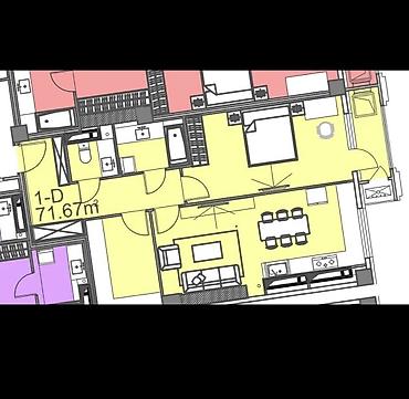 Продажа квартир: 2 комнаты, 71 м², Кок-Жар мкр Элитка, 10 этаж, ПСО (под самоотделку) — 3