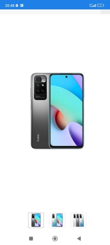 телефон бу ми: Redmi, Redmi 10, Колдонулган, 64 ГБ, түсү - Боз, 2 SIM