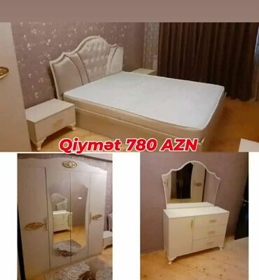 Yataq otağı dəstləri: İkinəfərlik çarpayı, Termo, Dolab, 2 tumba, Azərbaycan, Yeni — 10