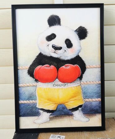 надувной панда: Картина Панда чемпион Размер 50*70см. Отлично подойдет для гостиной
