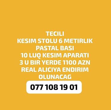 selta acar desti: Təcili: Tekstil istehsalı üçün komplekt - Kəsim stolu – 6 metrlik - — 1