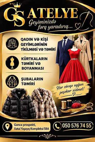 uber gence: GS Atelye – “Geyiminizdə fərq yaradırıq” Təklif olunan xidmətlər: - — 1