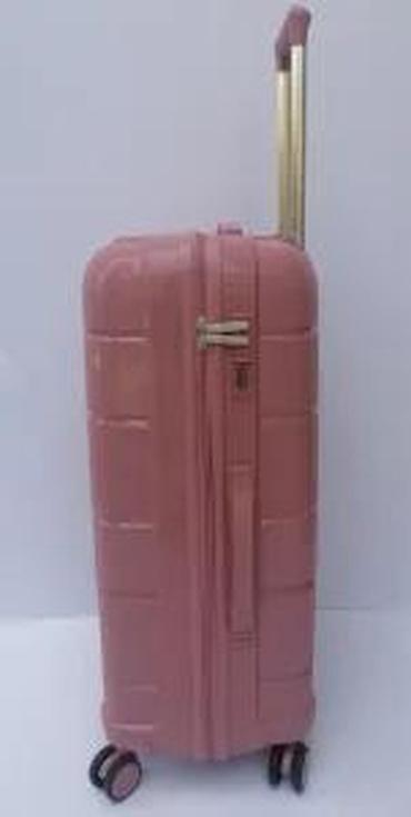 Putni koferi i torbe: Tvrdi kofer na točkiće – ružičasta boja - Materijal: tvrda — 16