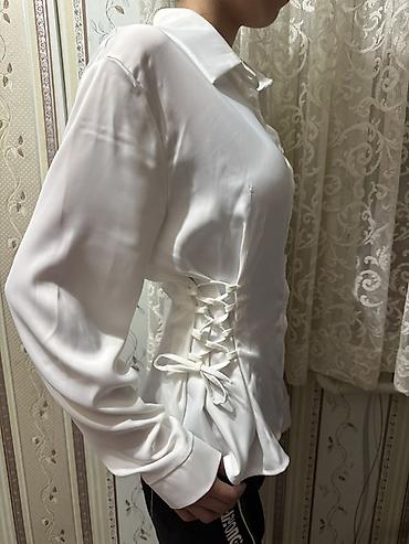 pull and: Блузка, Классическая модель, Атлас, Однотонный — 2