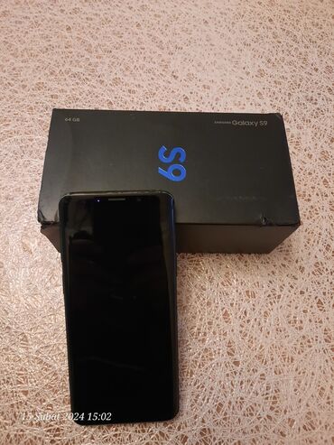 samsung sade telefonlar: Samsung Galaxy S9, 64 GB, rəng - Qara, Barmaq izi, İki sim kartlı, Face ID