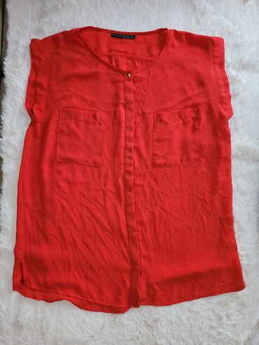 košulja i džemper: L (EU 40), Viskoza, Jednobojni, bоја - Crvena