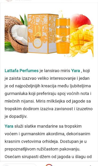 Parfemi: Yare 50 ml 
2500 din
U objavi opis svih modela
Dok traju zalihe — 10