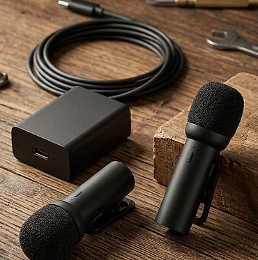 trimer za dlake: Bežični lavalier mikrofon set (2 mikrofona + prijemnik + USB-C kabl) — 1