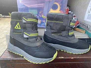 Paketi dečije odeće: Dečija obuća – paket 1) Zimske čizme za decu, tamnosive sa neon žutim — 1