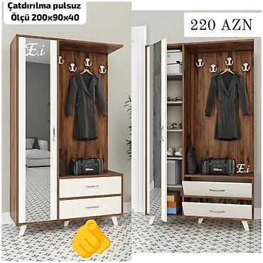 parca skaflar: Yeni, 1 qapı, Güzgülü, Ağ, Açılan, Düz dolab — 2