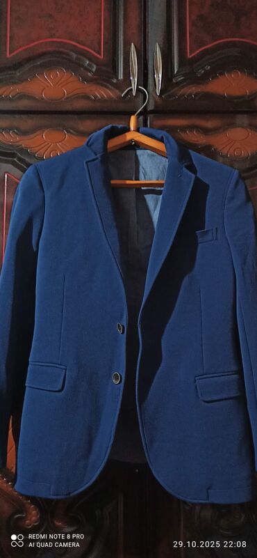 чачы casio: Мужской пиджак MANGO Man (линейка Trend) - Цвет: насыщенный синий -