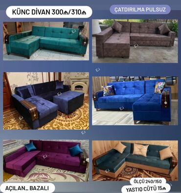 qubka satisi: Künc divan, Yeni, Açılan, Bazalı