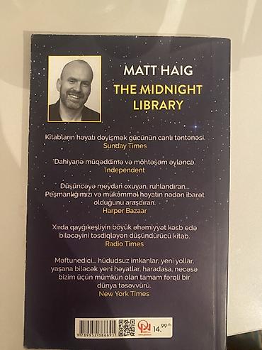 Bədii ədəbiyyat: Gecəyarı Kitabxanası (The Midnight Library) – Matt Haig Tərcümə: Aqil — 2