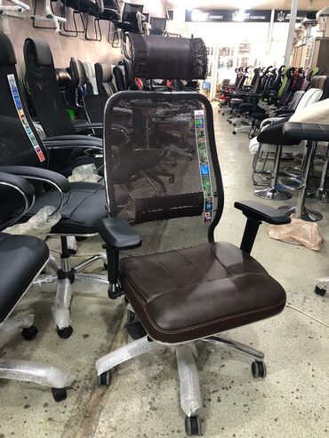 Ofis və oyun kresloları: Yeni, Təkərli, Qolları tənzimlənmir, Dəri — 6