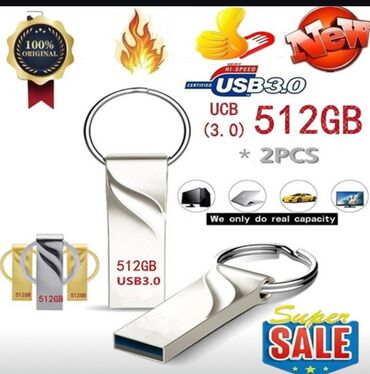 mini çanta: Flash kart 512 GB, USB 2.0, Yeni