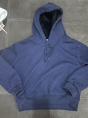 svitir: Hoodie (kapüşonlu svitşot) - Rəng: tünd göy, xırda nöqtəli naxış - — 1