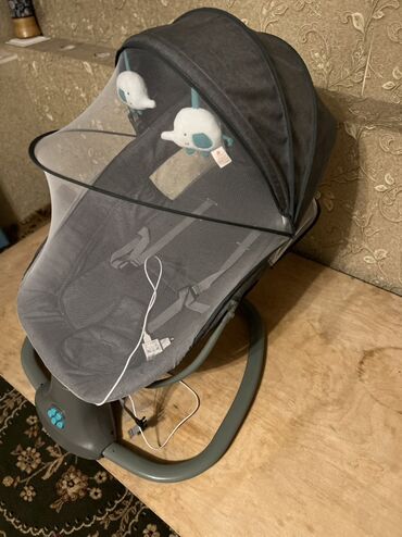 детскую кроватку кроватка к: Электронные детские качели-шезлонг. - Цвет: серый/графит основание