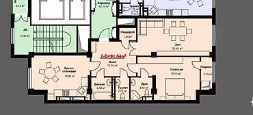 финский дом: 2 комнаты, 91 м², Элитка, 8 этаж, ПСО (под самоотделку) — 5