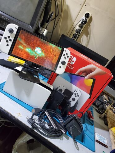 nintendo switch baku: Nintendo Switch oled 64гб+256гб чипованный (прошитый) полный комплект