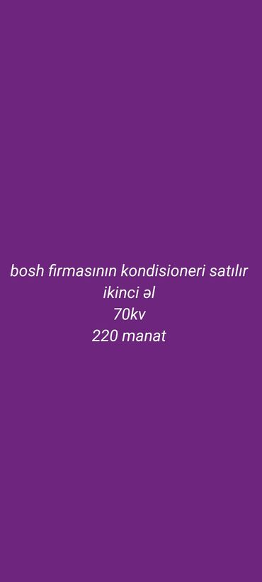 Zərərvericilərə qarşı mübarizə aparatları: Kondisioner Bosch, İşlənmiş, 70-80 kv. m