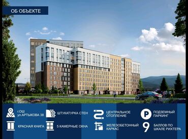 карвен исык куль: Строится, 2 комнаты, 83 м²