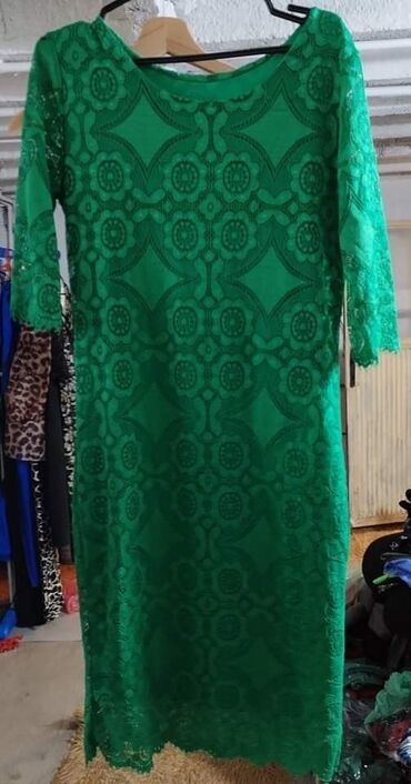 haljina tesini: XL (EU 42), bоја - Zelena, Drugi stil, Kratkih rukava