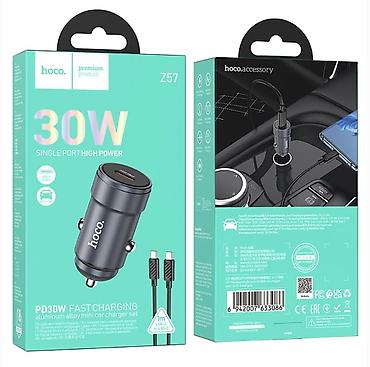 micro usb: Z57 Glorious, автомобильное зарядное устройство с одним Type-C 30W — 1