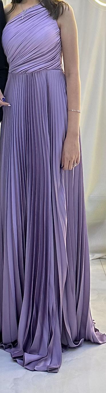 Donlar: Bənövşəyi rəngdə zərif ziyafət paltarı - Rəng: lavanda–lilac tonları - — 2