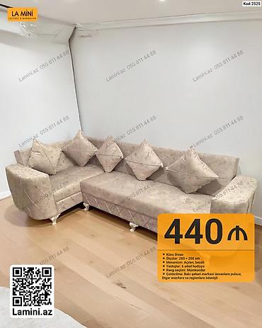Mebel: Künc divan – La Mini - Ölçülər: 280 × 200 sm - Mexanizm: Açılan — 1
