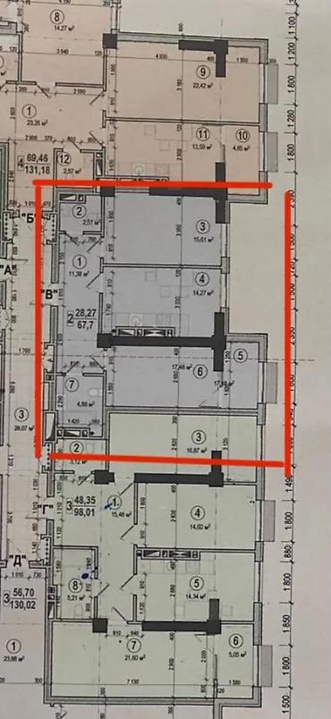 75: 3 комнаты, 75 м², ул. Горького / Алматинка Элитка, 11 этаж, ПСО (под самоотделку) — 6