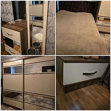 Yataq otağı mebel dəsti - Rəng və material: Qəhvəyi (palıd