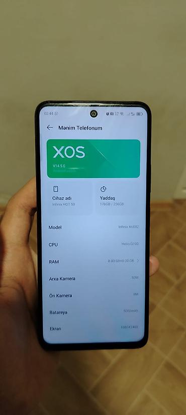 xiaomi qin f25: Infinix HOT 50, 256 GB, rəng - Qara, Sensor — 4