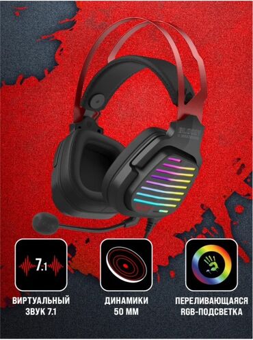 переходник для наушников с микрофоном на компьютер: Наушники игровые A4Tech Bloody G560, черный/красный, мониторные, USB