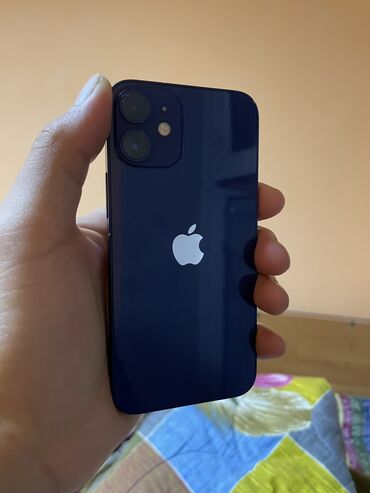 ми 11с: IPhone 12 mini, Б/у, 64 ГБ, Синий, Защитное стекло, Чехол, 75 %