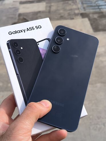 Samsung: Samsung Galaxy A55, 128 ГБ, цвет - Синий, Гарантия, Сенсорный, Отпечаток пальца