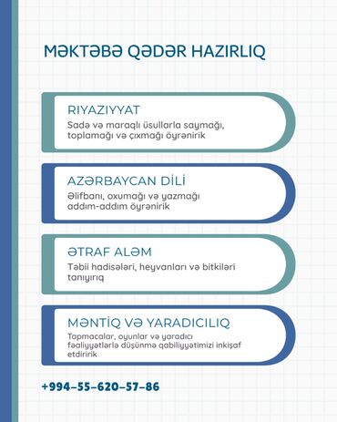Məktəbəqədər və ibtidai sinif hazırlığı: YALNIZ ONLİNE💥 ✨ƏLİFBA TƏLİMİ ✨SAVAD TƏLİMİ ✨RİYAZİ TƏFƏKKÜR ✨MƏNTİQ
